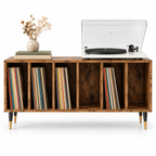 Meuble platine vinyle 100 cm, 6 compartiments | Norvik