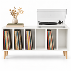 Meuble platine vinyle 100 cm, 6 compartiments | Norvik