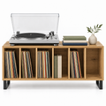 Meuble platine vinyle 100 cm, 6 compartiments | Ostrel