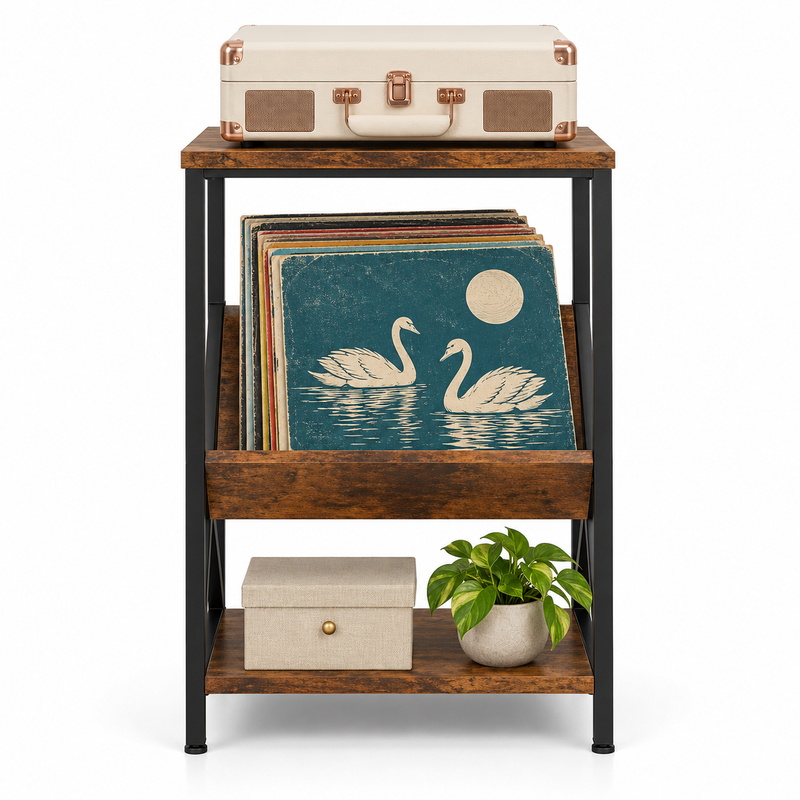 Meuble platine vinyle 40 cm, 3 niveaux | Dalmeri