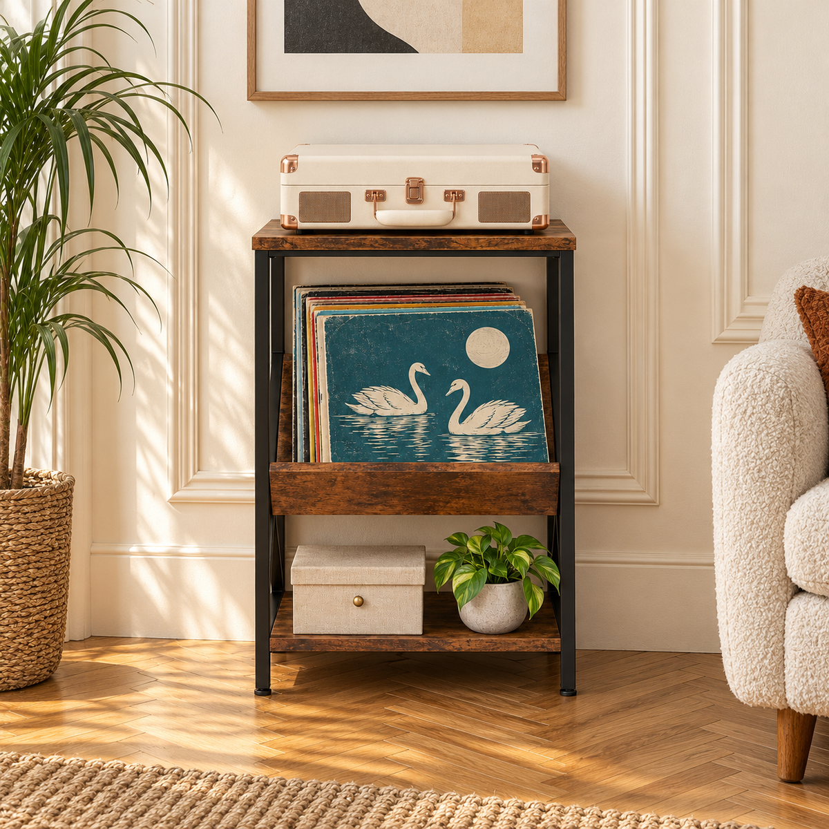 Meuble platine vinyle 40 cm, 3 niveaux | Dalmeri