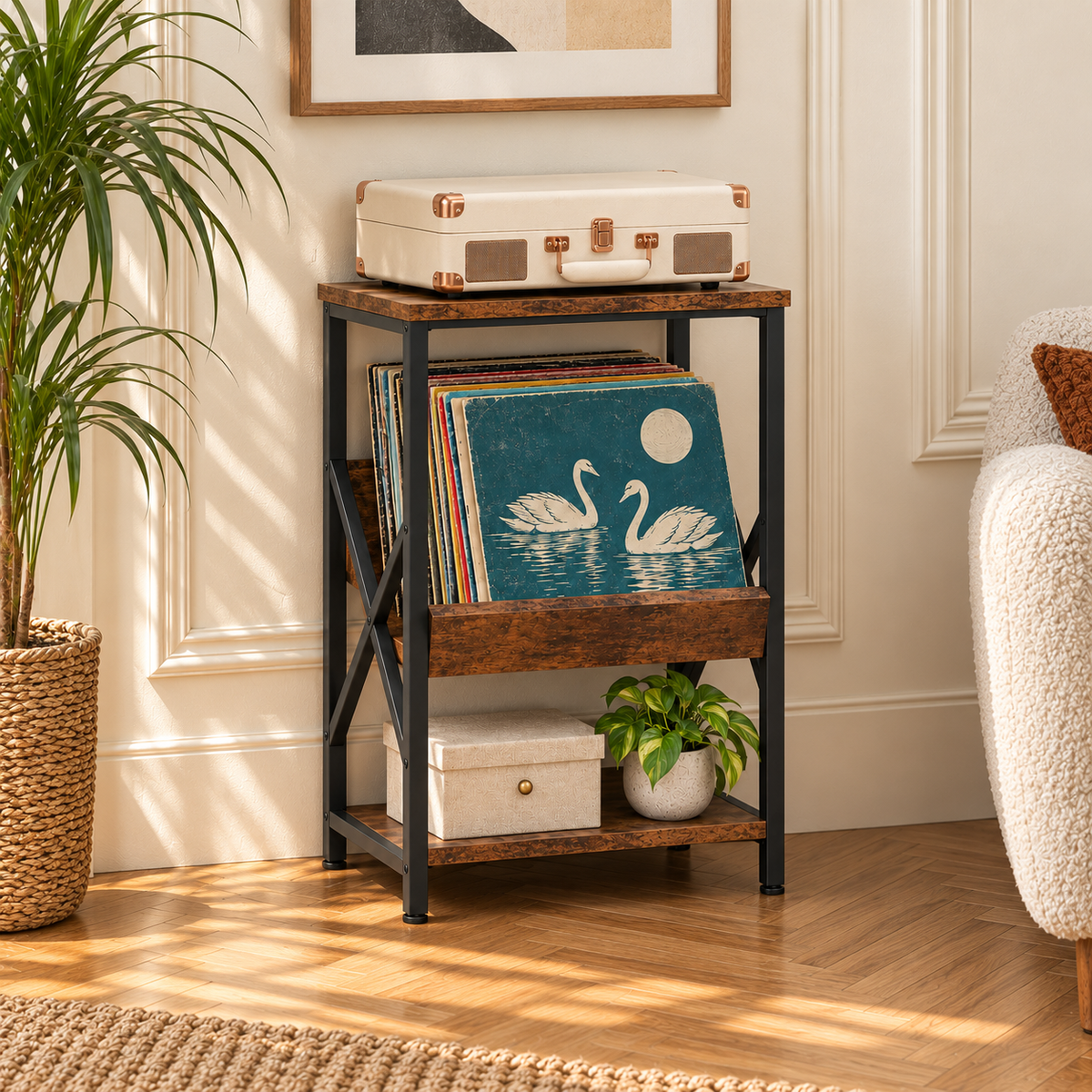 Meuble platine vinyle 40 cm, 3 niveaux | Dalmeri
