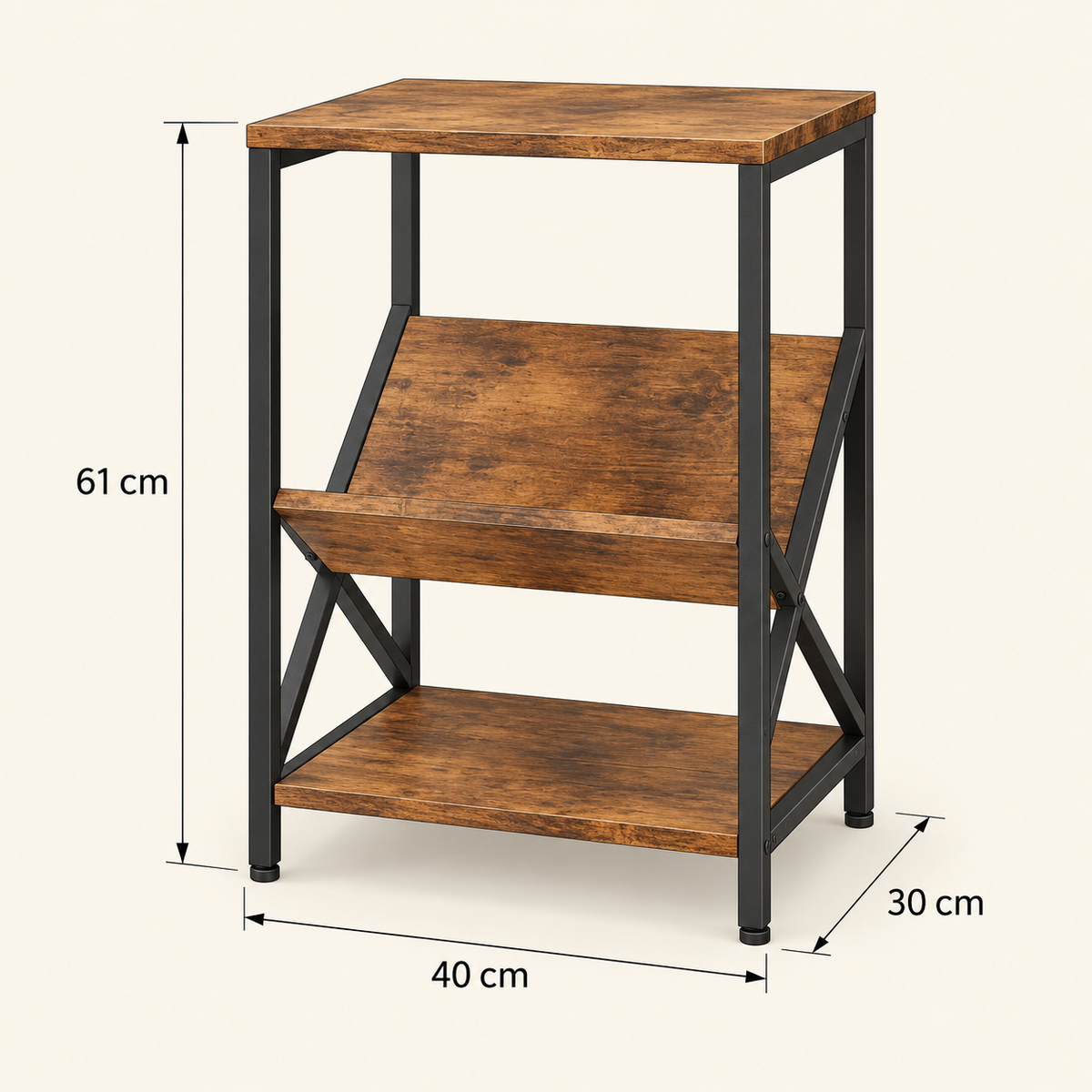 Meuble platine vinyle 40 cm, 3 niveaux | Dalmeri
