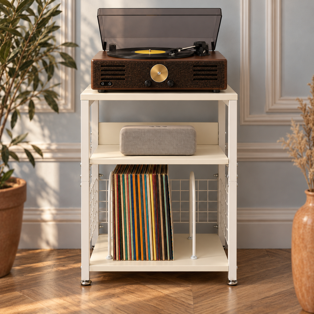 Meuble platine vinyle 40 cm, 3 niveaux | Talvenor