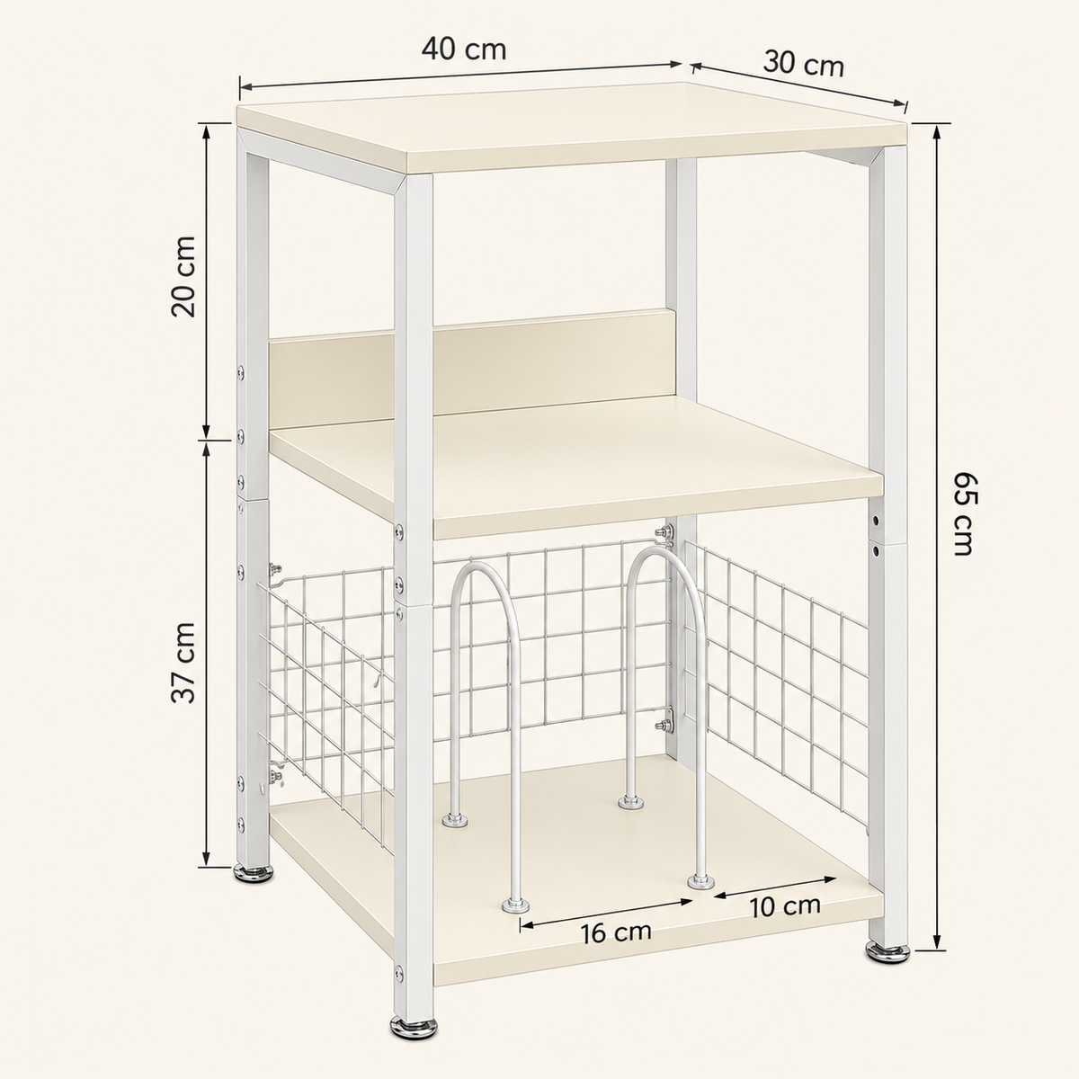 Meuble platine vinyle 40 cm, 3 niveaux | Talvenor