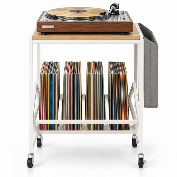 Meuble platine vinyle 43 cm, roulettes | Sarvelin