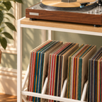 Meuble platine vinyle 43 cm, roulettes | Sarvelin