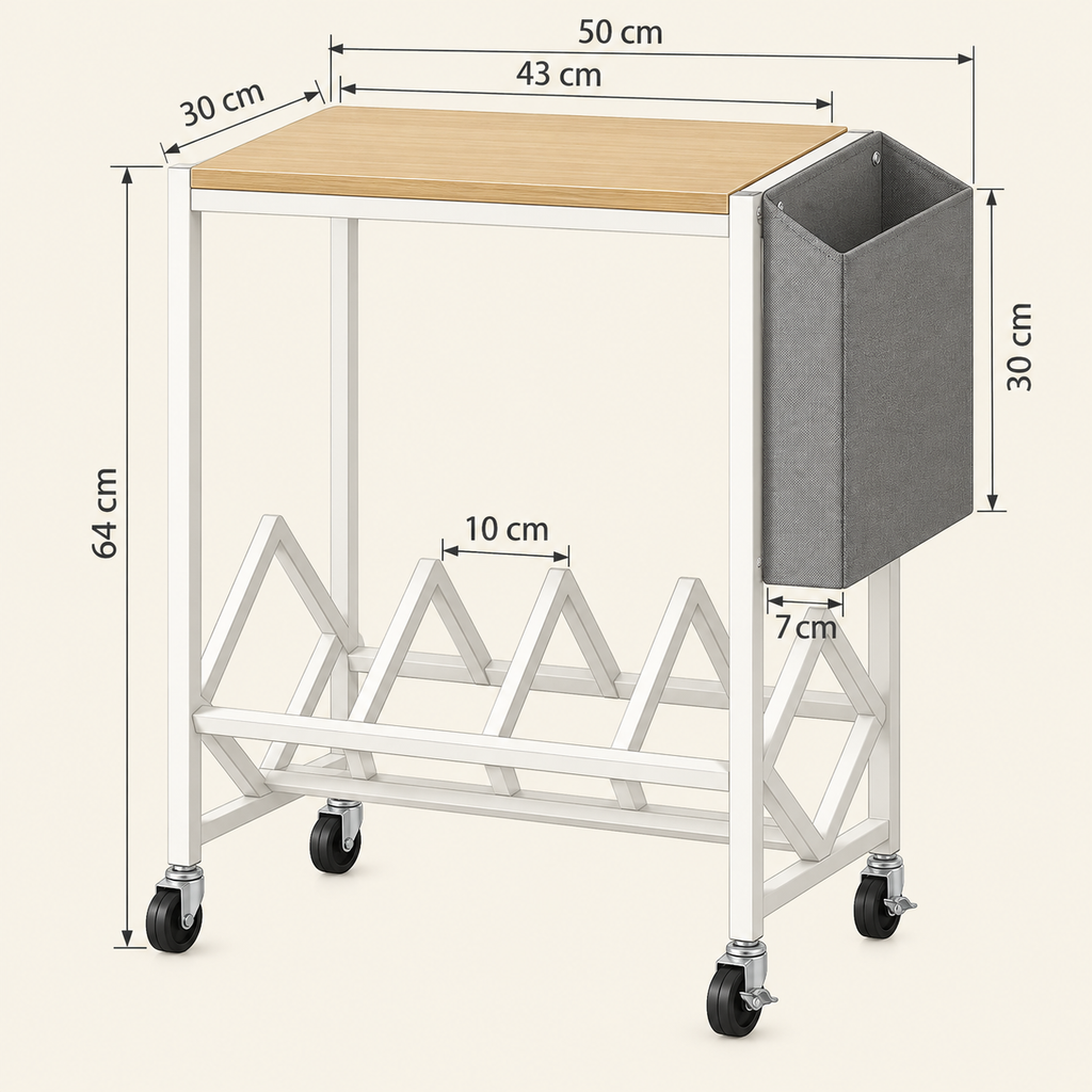 Meuble platine vinyle 43 cm, roulettes | Sarvelin