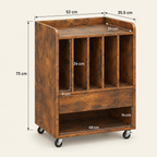 Meuble platine vinyle 52 cm, 5 compartiments | Corvane