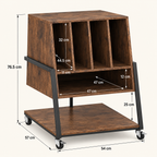 Meuble platine vinyle 54 cm, station de charge, roulettes | Roadie