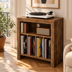 Meuble platine vinyle 60 cm, 4 casiers à vinyles | Quatuor