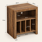Meuble platine vinyle 60 cm, 4 casiers à vinyles | Quatuor