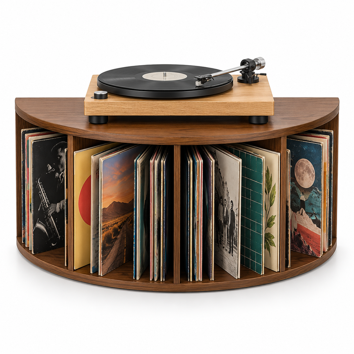 Meuble platine vinyle 60 cm, demi-lune | Hémicycle