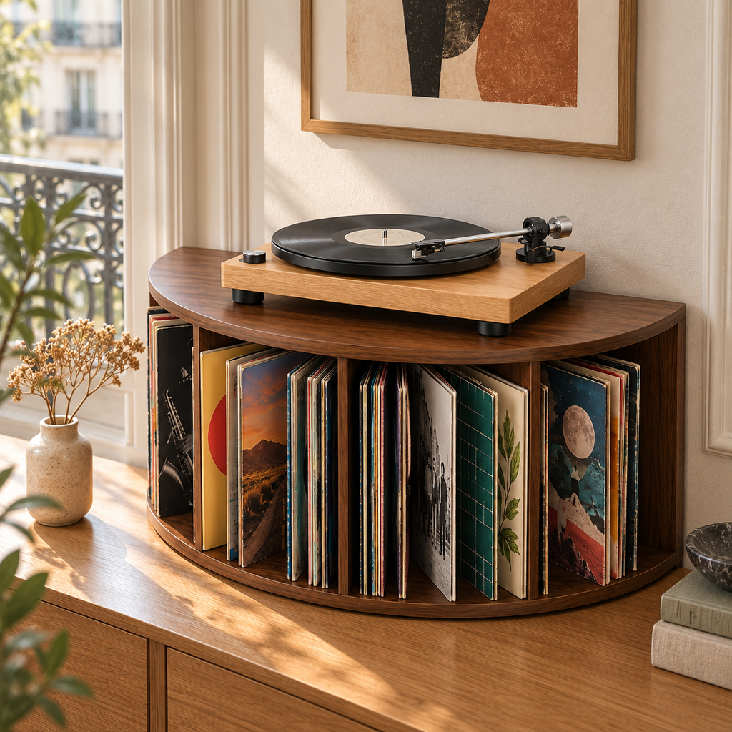 Meuble platine vinyle 60 cm, demi-lune | Hémicycle