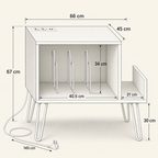 Meuble platine vinyle 66 cm, station de charge | Pelvane