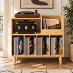 Meuble platine vinyle 80 cm, 6 compartiments | Cadence