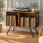 Meuble platine vinyle 80 cm, volet rabattable | Dornavel