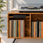 Meuble platine vinyle 80 cm, volet rabattable | Dornavel