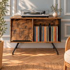 Meuble platine vinyle 80 cm, volet rabattable | Dornavel