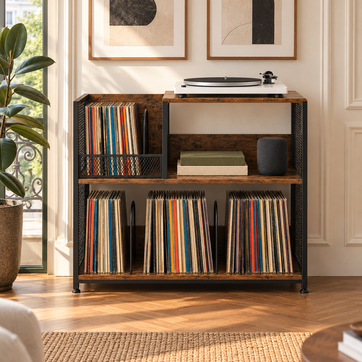 Meuble platine vinyle 83 cm, 3 niveaux | Kolvar