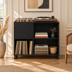 Meuble platine vinyle 84,5 cm, 4 compartiments | Nevrol