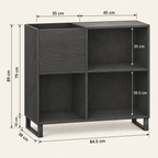 Meuble platine vinyle 84,5 cm, 4 compartiments | Nevrol