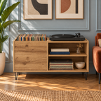 Meuble platine vinyle 85 cm, 3 compartiments | Valdor