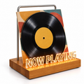 Support d’exposition lumineux vinyle 19,5 cm, bois | Lumevane