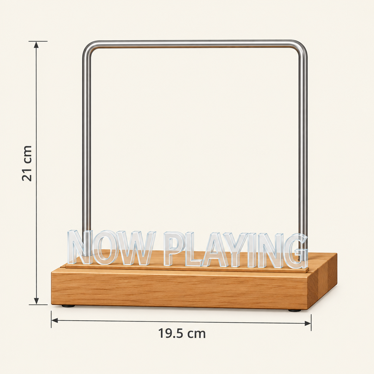 Support d’exposition lumineux vinyle 19,5 cm, bois | Lumevane