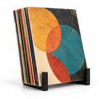 Support présentoir vinyle 15 cm, métal noir | Elvarin