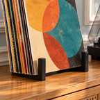 Support présentoir vinyle 15 cm, métal noir | Elvarin