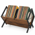 Support rangement vinyles 40 cm, métal et bois | Refrain
