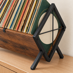 Support rangement vinyles 40 cm, métal et bois | Refrain
