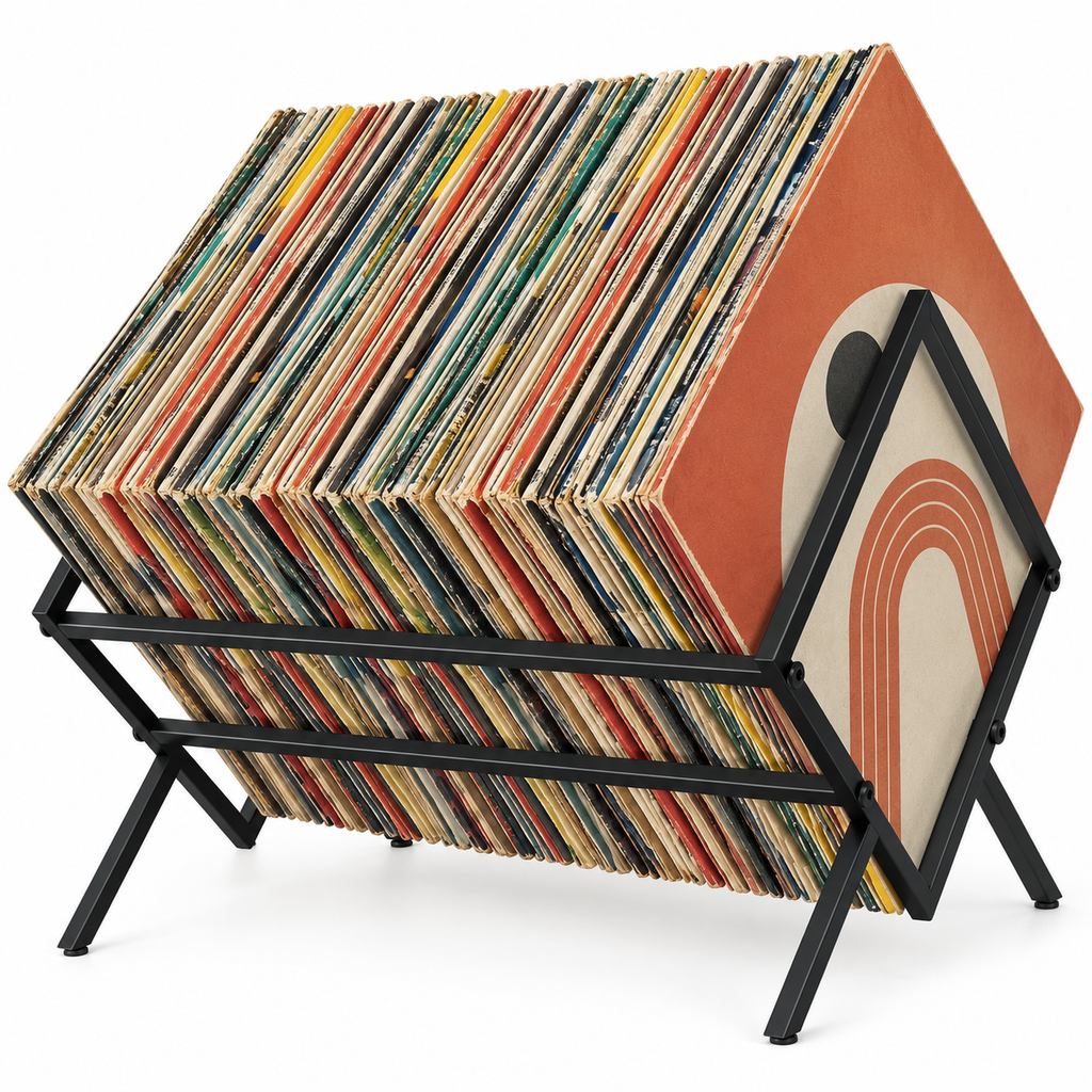 Support rangement vinyles 40 cm, métal noir | Diapason