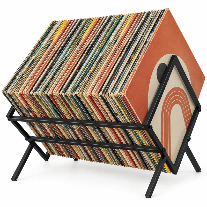 Support rangement vinyles 40 cm, métal noir | Diapason