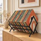 Support rangement vinyles 40 cm, métal noir | Diapason