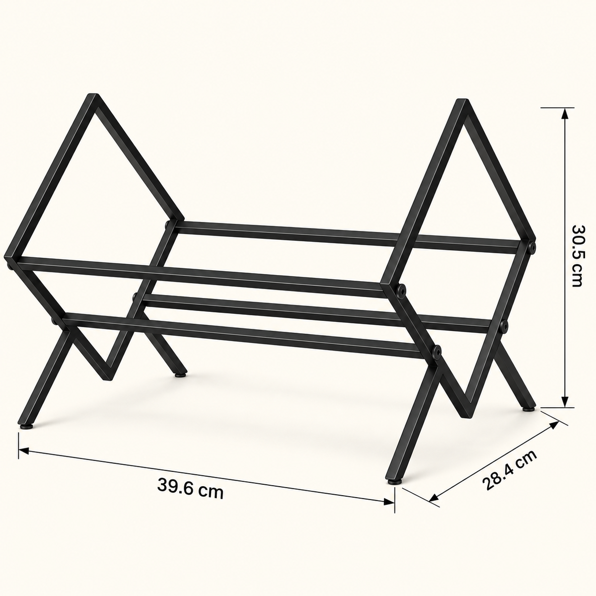 Support rangement vinyles 40 cm, métal noir | Diapason
