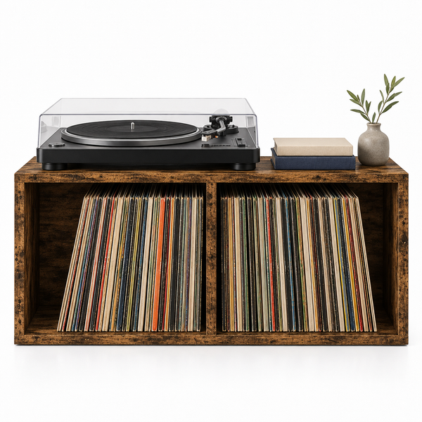 Support rangement vinyles 71 cm, 2 compartiments | Brevane