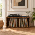 Support rangement vinyles 71 cm, 2 compartiments | Brevane