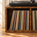 Support rangement vinyles 71 cm, 2 compartiments | Brevane