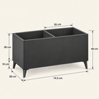 Support rangement vinyles 74,5 cm, 2 bacs | Telvane